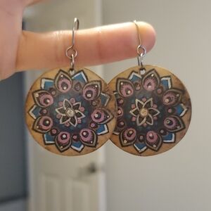 Artistic Coconut Mandala Earrings